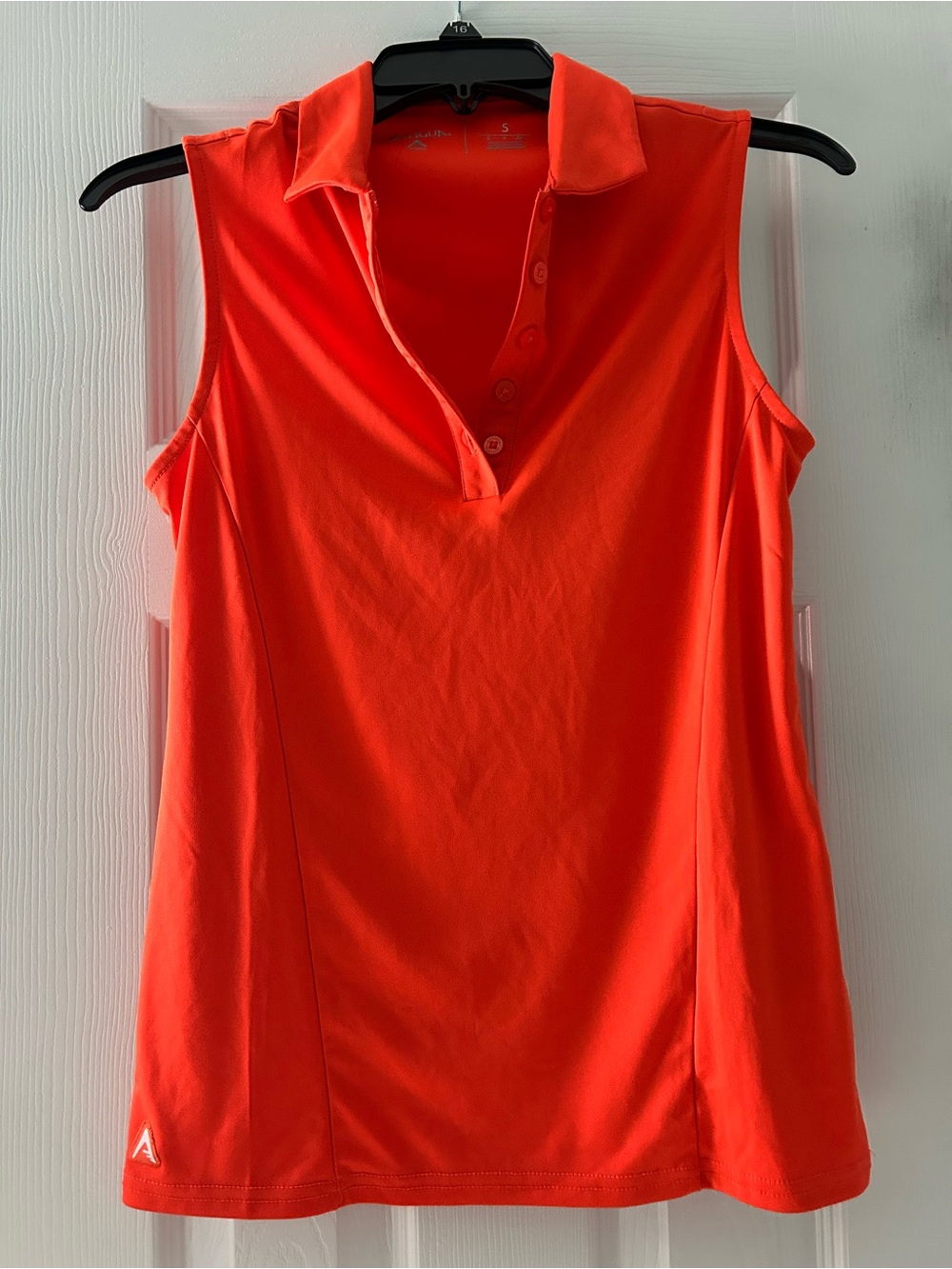 Antigua Sleeveless Polo Tank Top - Bright Coral